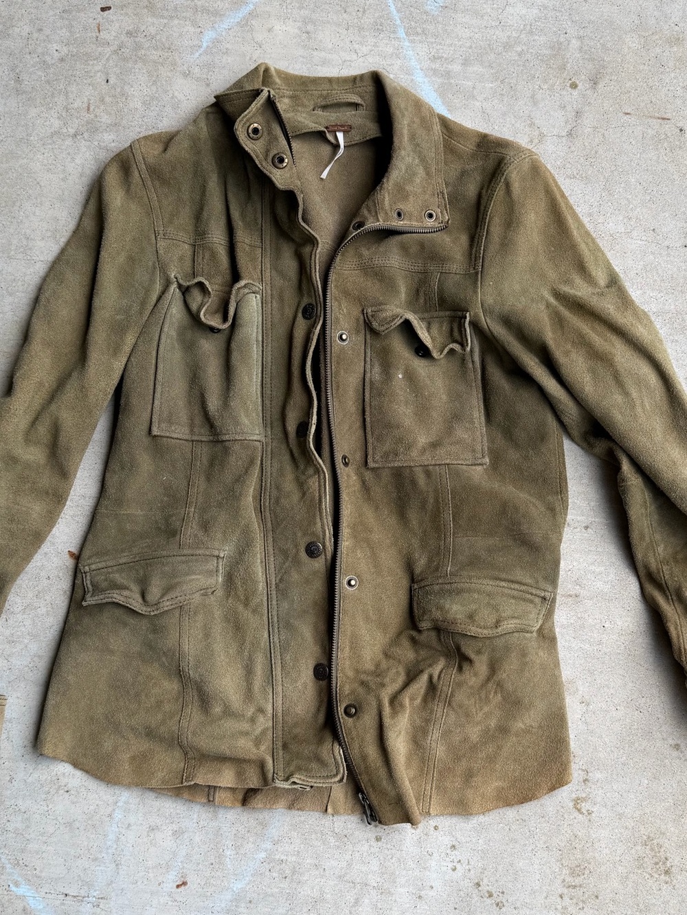 Free People M agree 100% Leather Suede Jacket